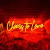 Luci di nozze Cheers To Love Led Estetica Camera Wall Hanging Neon LED Sign per regali di decorazioni per feste HKD230706