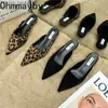 Eleganckie buty Wiosna Szpiczasty nosek Klapki Moda Wzór w cętki Damskie klapki Casualowe buty damskie Półbuty Eleganckie damskie klapki zewnętrzne Z230712