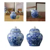 Bouteilles De Stockage Pot De Gingembre En Porcelaine Bleu Et Blanc Mariages À L'intérieur Arrangement De Bureau Polyvalent Maison Bureau Floral Vase Décoratif Chinois