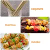 BBQ Grills 100 Pcs Bbq Chicken Skewers Flat Bamboo Grilling Barbeque Sticks Kabob Grilled Lamb Kebabs Rotating 230706