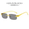 Mode Carti Top Sonnenbrille 2023 neue Gepard Unterkopf Herrenfarbe rahmenlose Brille Trendbox Damen mit Original