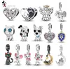 Para pandora charm 925 contas de prata charms pingente de anjo coração conjunto de charms faça você mesmo joias finas com miçangas