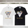 カサブランTシャツ夏のファッションメンズレディースデザイナーTシャツ長袖トップスルックスレターコットンTシャツ服ポロス半袖高品質服