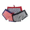 Men's Shorts Sexy men's striped swimsuit side split sports beach surfing quick drying summer boxing shorts spa 230705