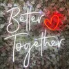 Better Together Heart Trendy LED Designs as Bride to Be Wedding Party Sign Gifts for Lovers Love Shape Neon Signs HKD230706