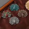 Brooches Fashion Rhinestone Peacock Open Screen Brooch Exquisite Crystal Animal Pins For Women's Winter Coat Sweater Corsage Accessories