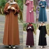 Vêtements ethniques mode femmes musulman Abaya Maxi robes à manches longues volants Robe d'été Robe Femme turquie Dudai islamique Marocain Eid