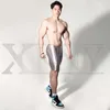 Badebekleidung XCKNY Herren Seide glänzende Farbe sexy Glanz hohe Taille Shorts Hosen glatte Bodybuilding-Weste ölig glänzend Yoga Laufsportbekleidung 230705