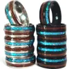 30pcs/lot wholesale shell wood tinlay men staLless Steel Men Ring Fashion Moder