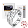 Cluster-Ringe HOYON 925 Sterling Silber Moissanit Ring Damen Verlobungsring D Farbe VVS Diamantschmuck mit GRA für Valentinstagsgeschenk