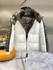 メンズレディースファッションダウンジャケット両面冬コート男性フグジャケットフルプリントレターアウトドアジャケットコートストリート暖かい服