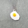 Pendant Necklaces 1 Pcs Fashion Flat Back Fried Poached Eggs Charms Food Necklace Friendship Birthday Gift For Women Kids Children