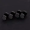 Stud Earrings Stainless Steel Double Sided Round Bolt For Men Women Punk Spiral Grain Black Female Male