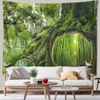 Tapisseries Dôme Caméras Paysage Arbre Forêt Tapisserie Tenture Chambre Hoom Décor Hippie Boho Grand Tissu Tapisserie Chambre Esthétique Tissu Couverture R230714