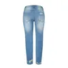 Damenjeans, dehnbar, hoch tailliert, gerades Bein, zerrissen, Boyfriend-Jeans, Baggy-90er-Jahre-Vintage-Kleidung