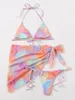 Zwemkleding voor dames Badpak Bikini Tie Dyed Three Piece Suit