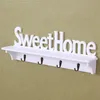 Decorative Objects Figurines Creative Keychain Organizer Sweet Home Wall Mounted Rack Door Hanger Hook Storage for Coat Hat Clothes Key White p230705