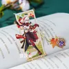 Bookmark Genshin Impact Kazuha Metal Book Marks Anime Game Gifts Student Day Commemorative Brass Bookmarks anime school supplies 230705