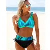 Damen Bademode Bikini Frauen 2023 Hohe Taille Set Brasilianischer Badeanzug Beachwear Schwimmen Sexy Badeanzug