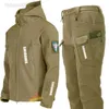 Vissen Accessoires Hoge Kwaliteit Mannen Winter Leger Tactische Pak Nieuwe Outdoor Dikke Fleece Warme Vissen Kleding Winddicht Waterdicht Ski Fietsen pak HKD230706