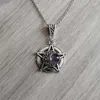 Pendentif Colliers Collier Étoile Gothique à Cinq Branches Lune Cristal Sorcière Bijoux Gemmes Païennes Vicat Guardian