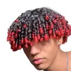 Perruques 12 pouces de remplacement de cheveux humains vierges malaisiens 1 # couleur noir de jais 15mm Curl Twist Dreadlocks pleine perruque de dentelle pour homme noir