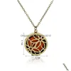 Pendentif Colliers Mode Double Lotus Diffuseur D'huile Essentielle Pour Les Femmes Ouvert Creux Par Médaillon Aromathérapie Bijoux Cadeau Drop Delive Dhvqy