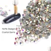 Nail Art Décorations 1440 Pcs / Lot 3D Cristal Strass Fix Strass Fer Sur Les Ongles Décoration Vêtement Flatback Verre Pierre Diy Accessor Dhb2V