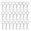 Porte-clés 24 pièces en forme de boule porte-clés créatif décoration de bague unique petit cadeau pour hommes femmes (blanc)