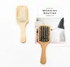 Wood Comb Professional Healthy Paddle Cushion Hair Loss Massage Brush Hairbrush Comb Scalp Hair Care Healthy Wooden Comb JL1495