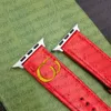 Cinturino per orologio Apple di design Cinturino per orologio di lusso per serie di orologi Apple 9 8 4 5 6 7 ultra 42MM 44mm 49mm Cinturini per iwatch Fashion 3D Embossing Leather Metal Letter ap Smart Straps