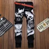 Men's Jeans 2023 Men Y2k Vintage British Style Print Denim Pants Street Designer Casual Business Big Size High Quality Male