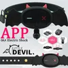 Giocattoli per adulti QIUI Little Devil Scossa elettrica Collare Dog Slave APP Telecomando Stimolazione Collo Sesso per coppie 230706