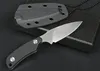 Promotion Small Survival Rak Kniv 7Cr13Mov Satin Blade Full Tang Black G10 Handtag Utomhus Jaktknivar Med Kydex Slida