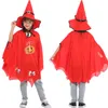 Costume do bebê Halloween Girls Witch Cloak and Hat Set Festival Party Decor Children Cartoon Pumpkin Chaks