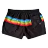 Heren Zwemkleding Heren Sneldrogende Board Shorts Regenboog Gestreepte Strandbroek Bermuda Surfen Short Man Polyester Gym Shorts Zwart Wit Zwemshort M XL J230707