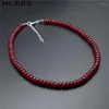 Ras du cou Vintage classique pierre naturelle bijoux élégant rubis calcédoine collier chaîne perlée