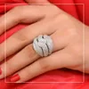 Wedding Rings Wedding Rings GODKI Luxury Corssover Chic Bold Statement with Zirconia Stones Women Engagement Party Jewelry High Quality Z230710