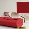 Mode carti top lunettes de soleil 2023 Kajia Frameless Lunettes de soleil garnies Ins Style Small Long Frame Femmes avec boîte d'origine