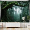 Wandtapijten Kleurrijk Bos Groot Tapijt Landschap Muur Hangend Slaapkamer Woonkamer Decor Thuis Achtergrond Doek Yoga Mat Vel