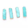 Anhänger Halsketten 1PC Charme Naturstein Anhänger Rosa Lila Blau Druzy Rechteck Gold Platte Quarz Unregelmäßige Geode Für Halskette