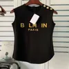 Camiseta Blusa de moda para mujer Diseñador de alta calidad Sin mangas Cuello redondo B Letra Top Camiseta Camisas de verano Ropa Vacaciones Comidas al aire libre diarias