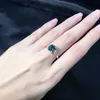 Обручальные кольца Обручальные кольца Tianyu Gems Подушка Обручальное кольцо 7x8mm 1 7ct Потрясающий синий зеленый белый цвет камня Серебряные украшения для женщин Z230711