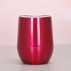 Gobelet à vin coloré de 12 oz avec couvercle Gobelets à flûte en acier inoxydable 304 Verre à vin à double paroi multicolore instock