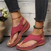 Sandals Summer Women Strap Sandals Women's Flats Open Toe Solid Casual Shoes Rome Wedges Thong Sandals Sexy Ladies Shoes 230707