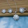 Collier boucles d'oreilles ensemble Noble romantique blanc coquille perles mariée bijoux de mariage femme fleur anneau robe accessoires demoiselle d'honneur