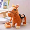 Animali di peluche ripieni Cavallo elettronico interattivo Passeggiata lungo il cavallo con guinzaglio telecomandato Danza Canto Camminare Giocattoli musicali per animali domestici per bambini L230707