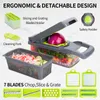 Fruit Groente Gereedschap 12 in 1 Multifunctionele Groentensnijder Shredders Snijmachine Met Mand Fruit Aardappel Chopper Wortel Rasp Snijmachine Mandoline 230706