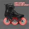 Inline-rullskridskor 3-hjuliga LED-blixtskor med 3X110 mm Vit Blå Grön Röd Rosa Ljusfärg Glans Skate Street Patines 110 mm 230706