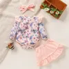 衣類セット HERBEEZA Esr 女の赤ちゃん服セット蝶プリント生まれ Bobysuit 固体ドレス長袖子供幼児衣装